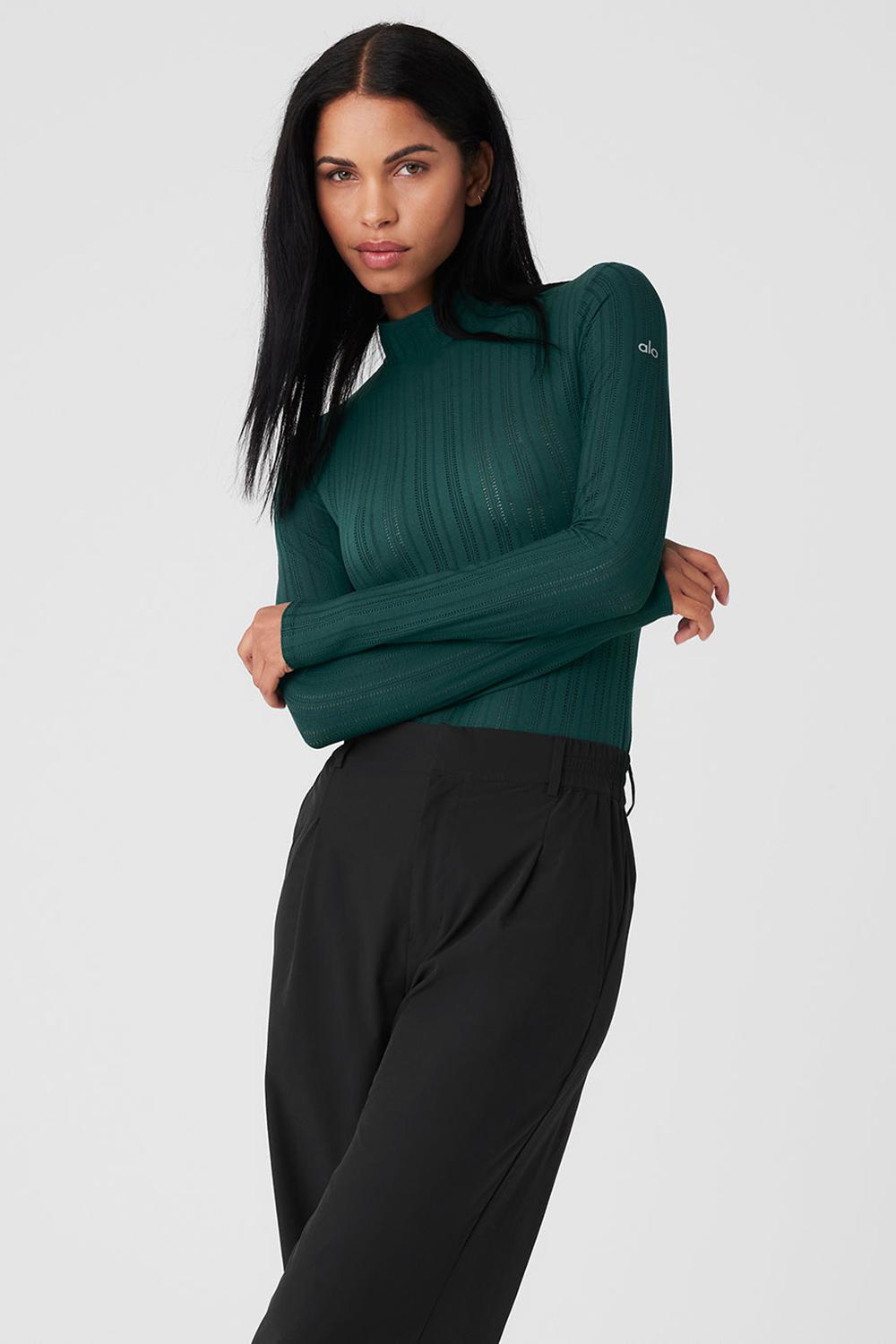 Alo Yoga Euphoria Long Sleeve Naisten Body Vihreä | Suomi  6793-VGZDL