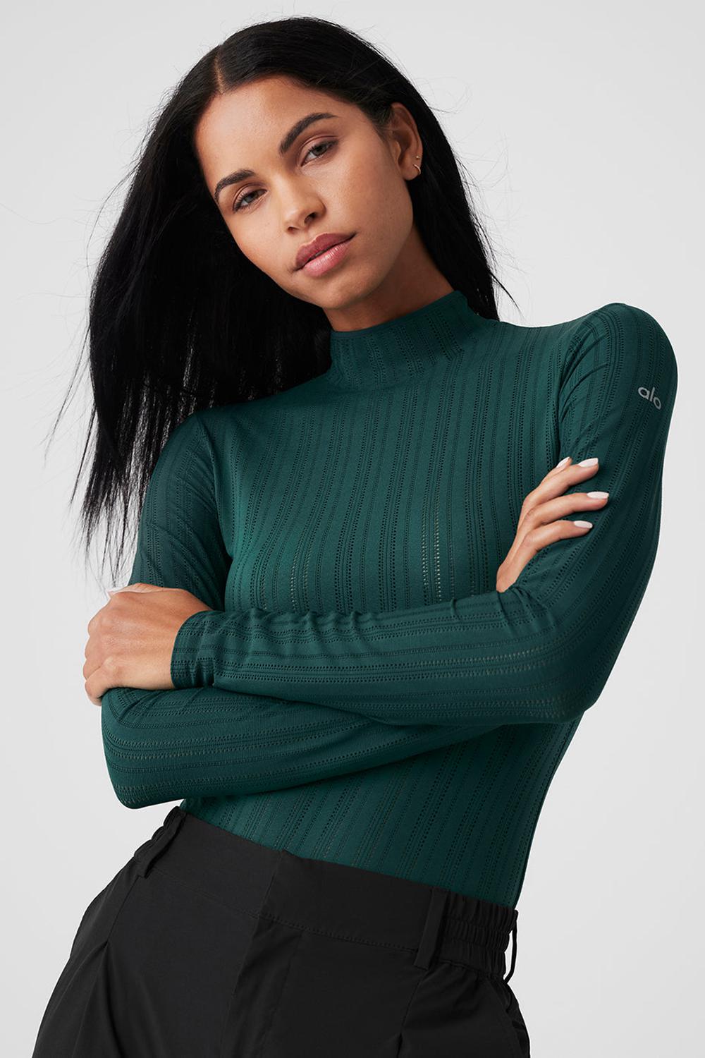 Alo Yoga Euphoria Long Sleeve Naisten Body Vihreä | Suomi  6793-VGZDL
