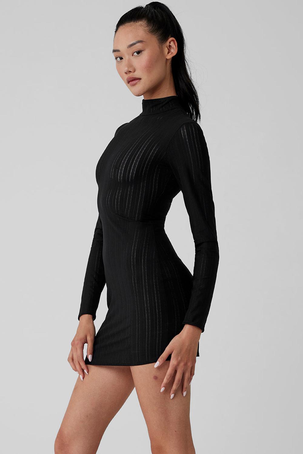 Alo Yoga Euphoria Long Sleeve Naisten Mekko Mustat | Suomi  1208-OCKQL