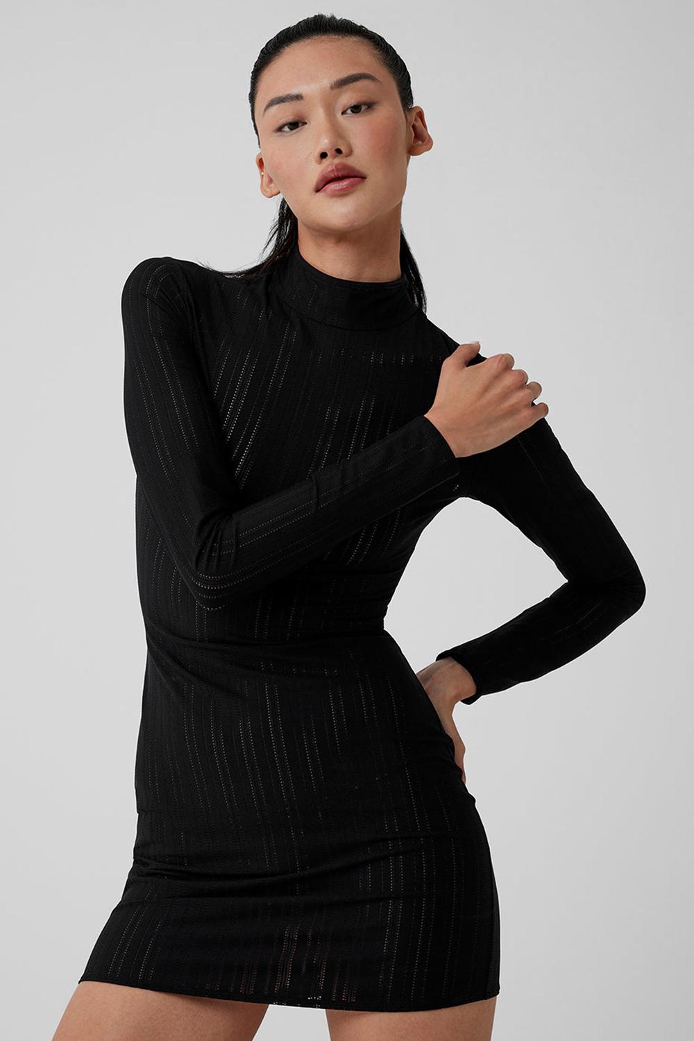Alo Yoga Euphoria Long Sleeve Naisten Mekko Mustat | Suomi  1208-OCKQL