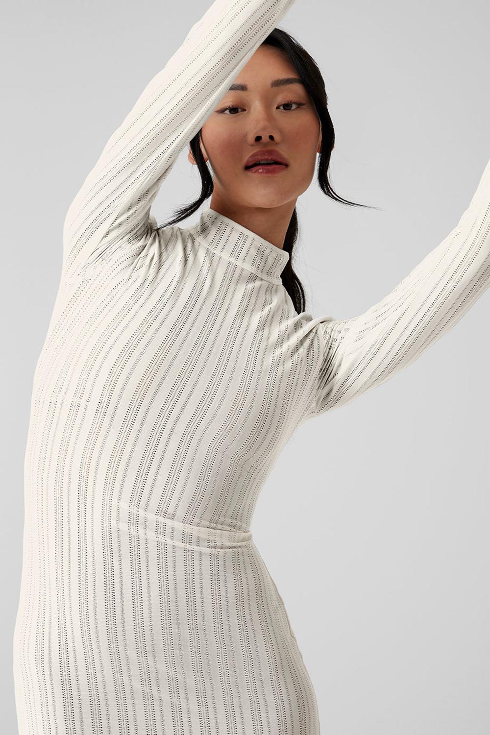 Alo Yoga Euphoria Long Sleeve Naisten Mekko Ivory | Suomi  0719-CTFED