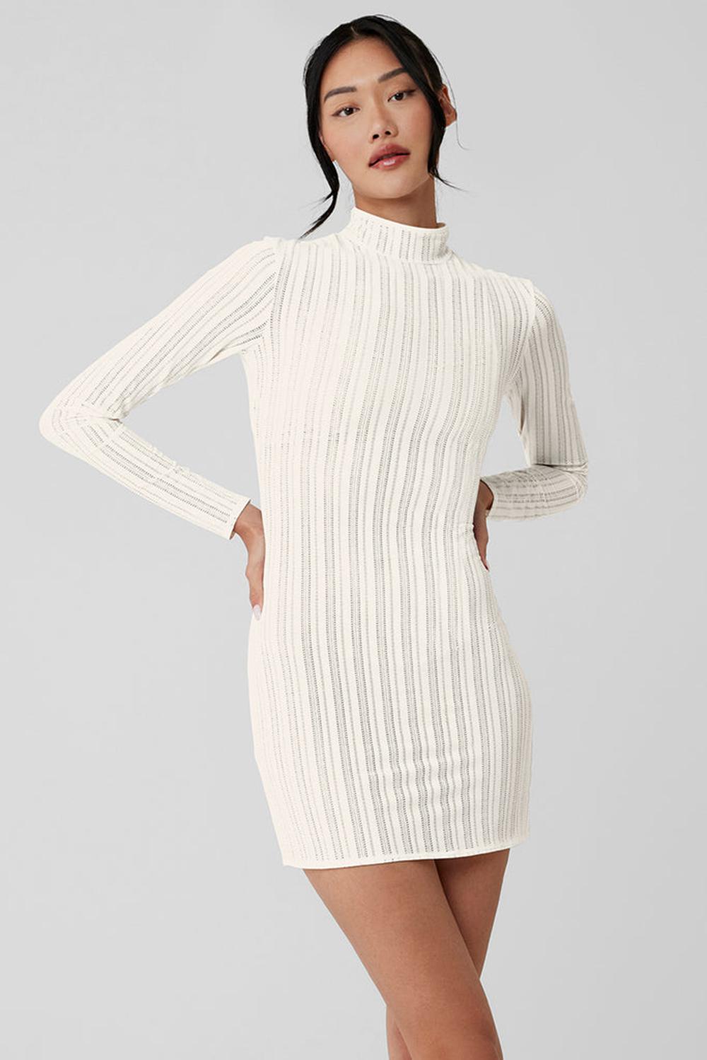 Alo Yoga Euphoria Long Sleeve Naisten Mekko Ivory | Suomi  0719-CTFED