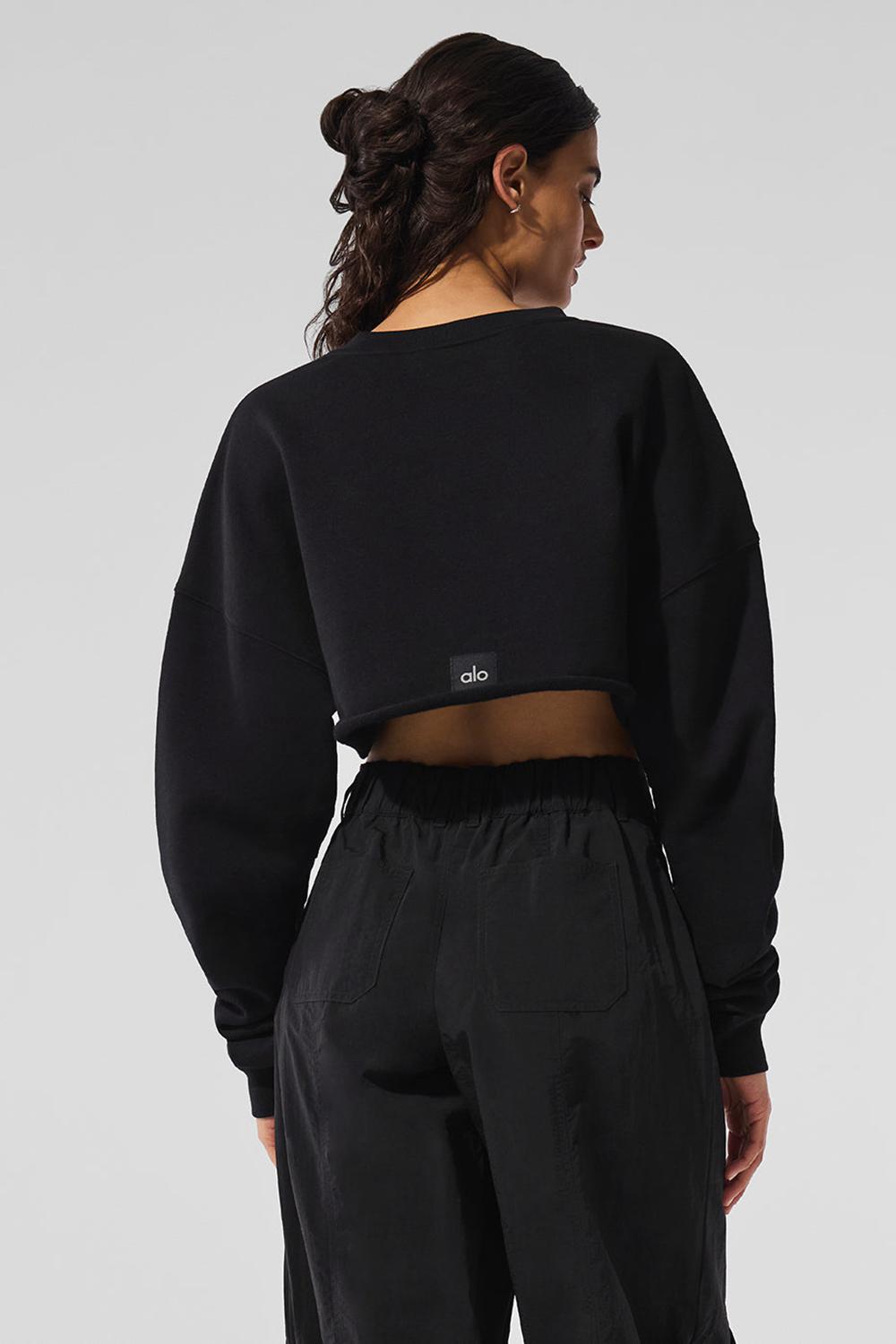Alo Yoga Extreme Cropped Naisten Villapusero Mustat | Suomi  5093-IGMLE