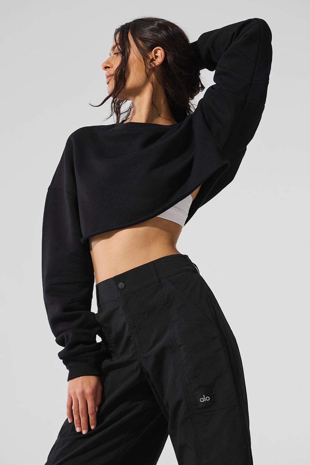 Alo Yoga Extreme Cropped Naisten Villapusero Mustat | Suomi  5093-IGMLE
