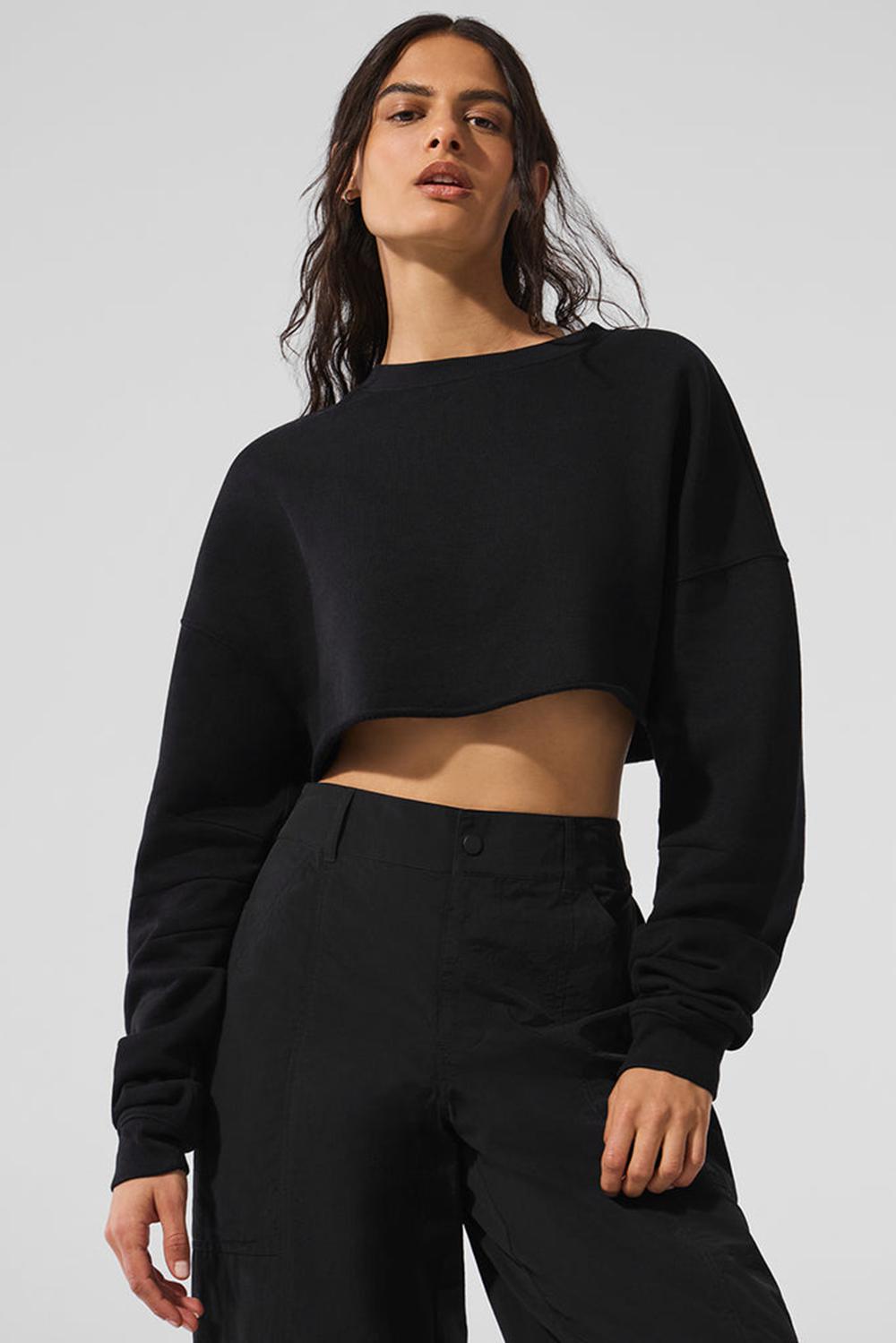 Alo Yoga Extreme Cropped Naisten Villapusero Mustat | Suomi  5093-IGMLE