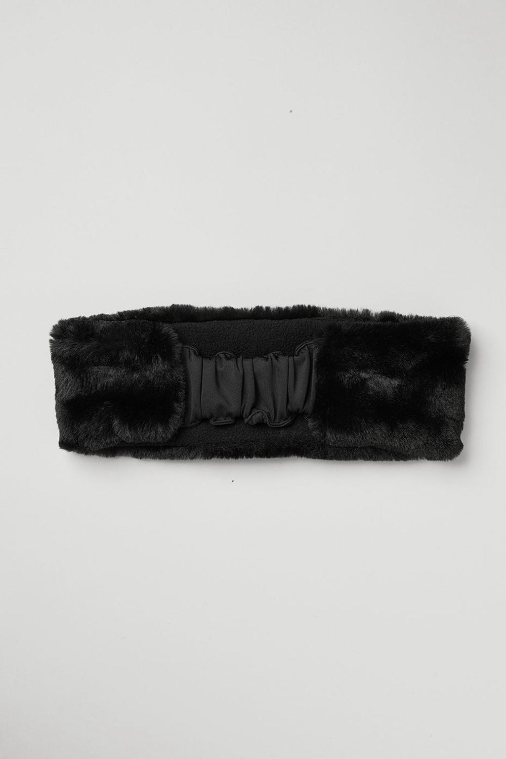 Alo Yoga Faux Fur Ear Warmers Naisten Panta Mustat | Suomi  6409-YFGNZ