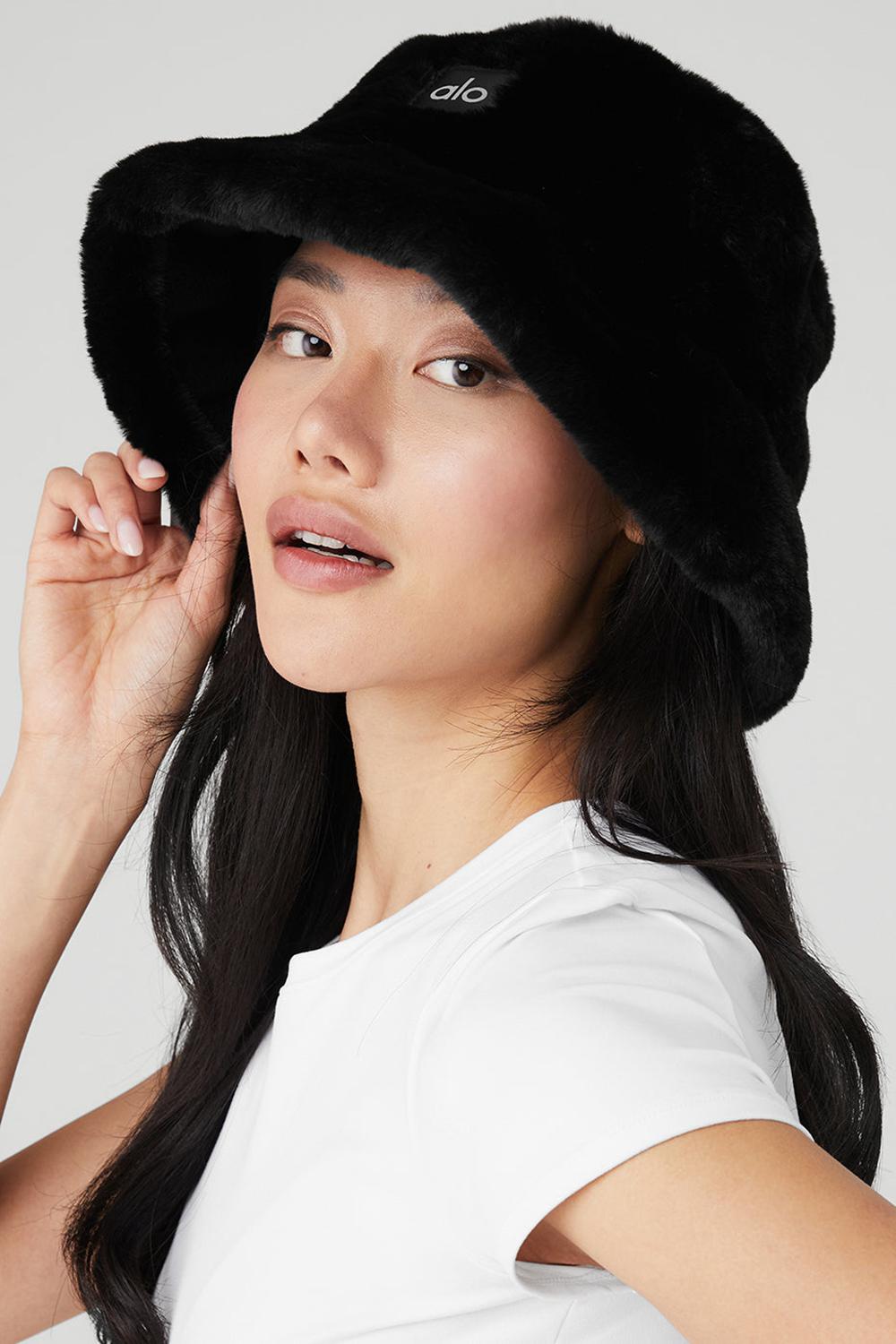 Alo Yoga Faux Fur Naisten Bucket Hattu Mustat | Suomi  2356-LQYSP