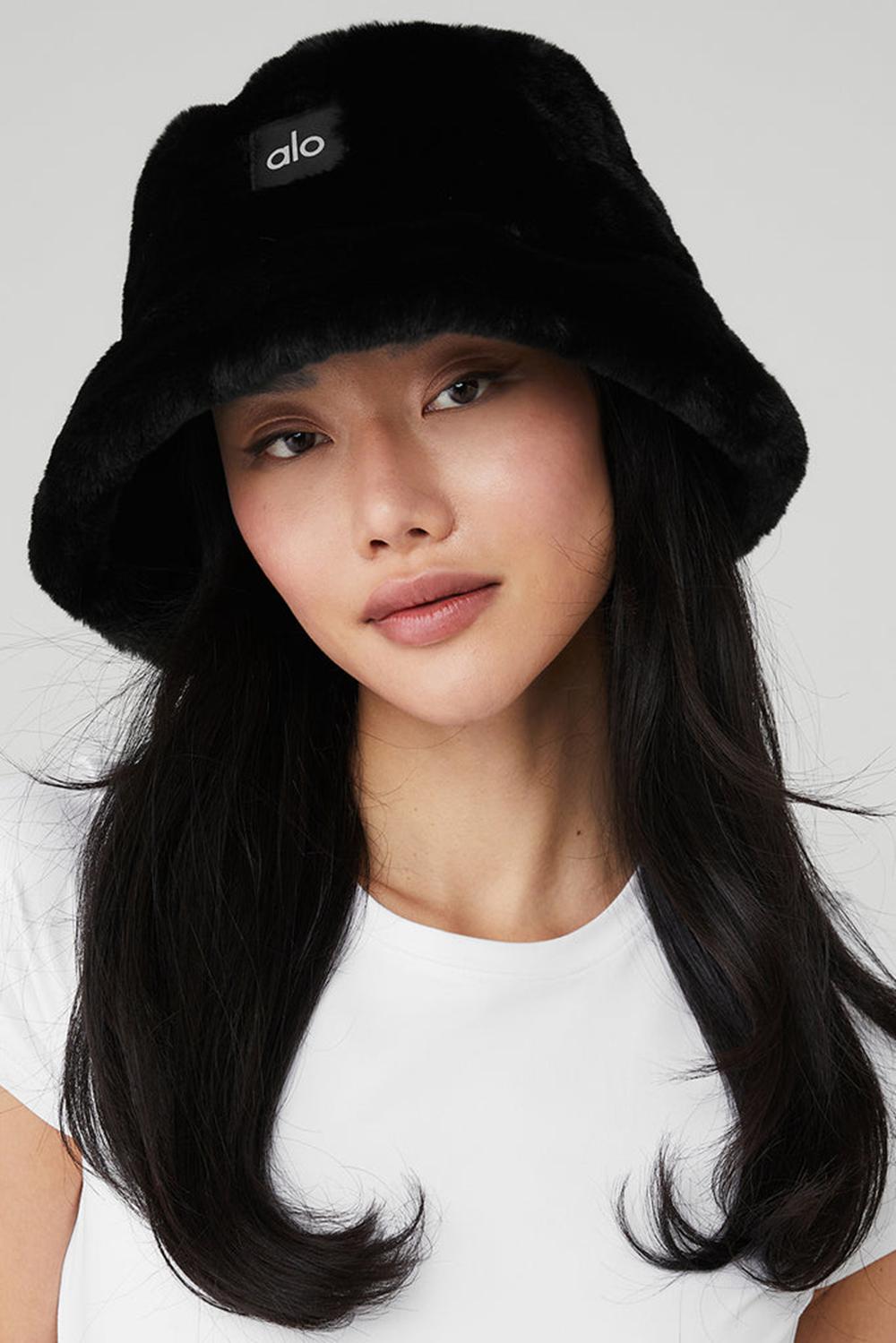 Alo Yoga Faux Fur Naisten Bucket Hattu Mustat | Suomi  2356-LQYSP