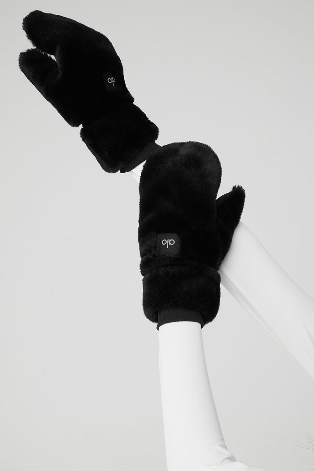 Alo Yoga Faux Fur Naisten Lapaset Mustat | Suomi  8246-NYXVF