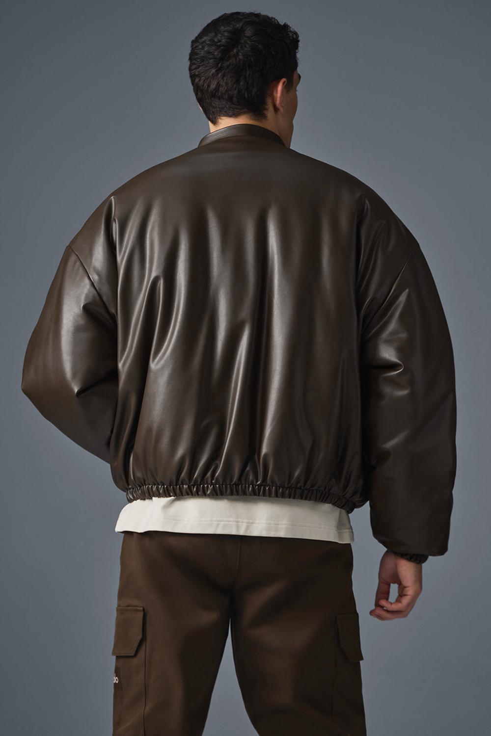 Alo Yoga Faux Leather Premier Miesten Bomber Takki Espresso | Suomi  7531-ZBVUM