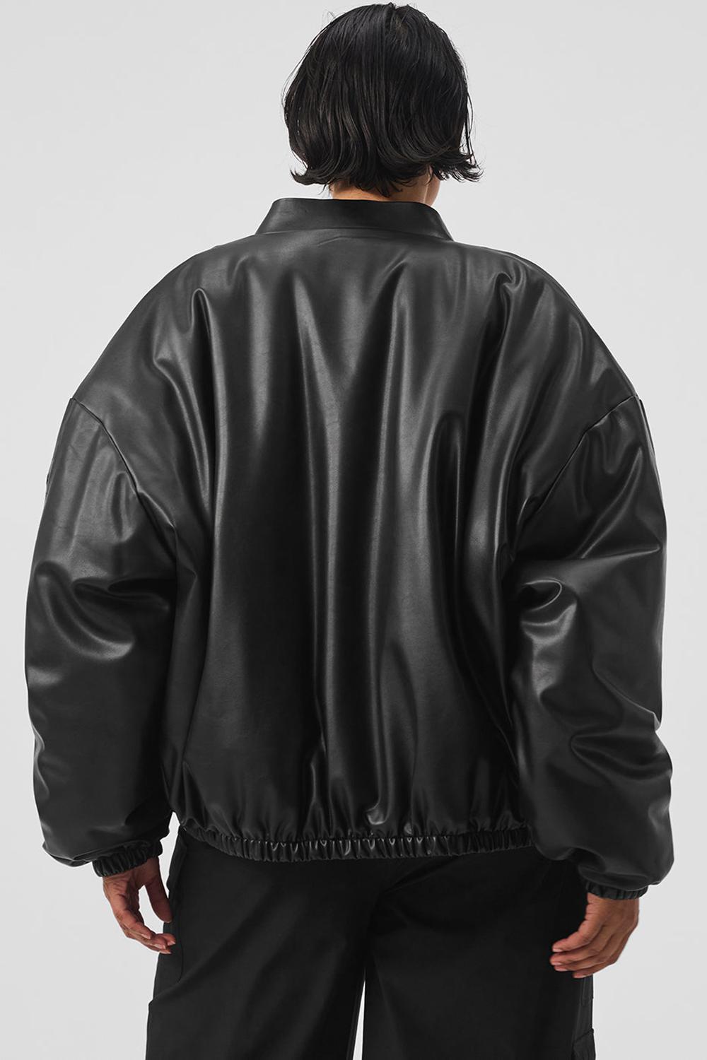Alo Yoga Faux Leather Premier Naisten Bomber Takki Mustat | Suomi  1653-KEQUW