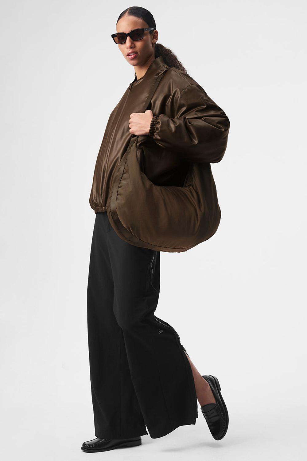 Alo Yoga Faux Leather Premier Naisten Bomber Takki Espresso | Suomi  7951-WOJIR