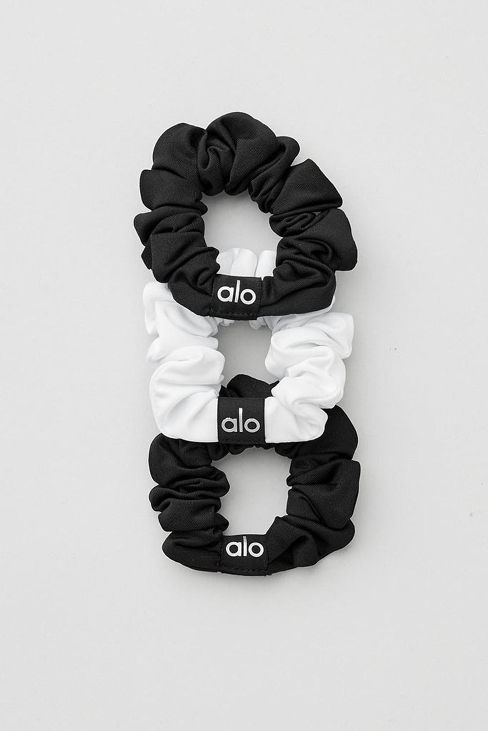 Alo Yoga Fresh Mini (3-Pack) Naisten Scrunchie Mustat Valkoinen | Suomi  6790-LEFQN