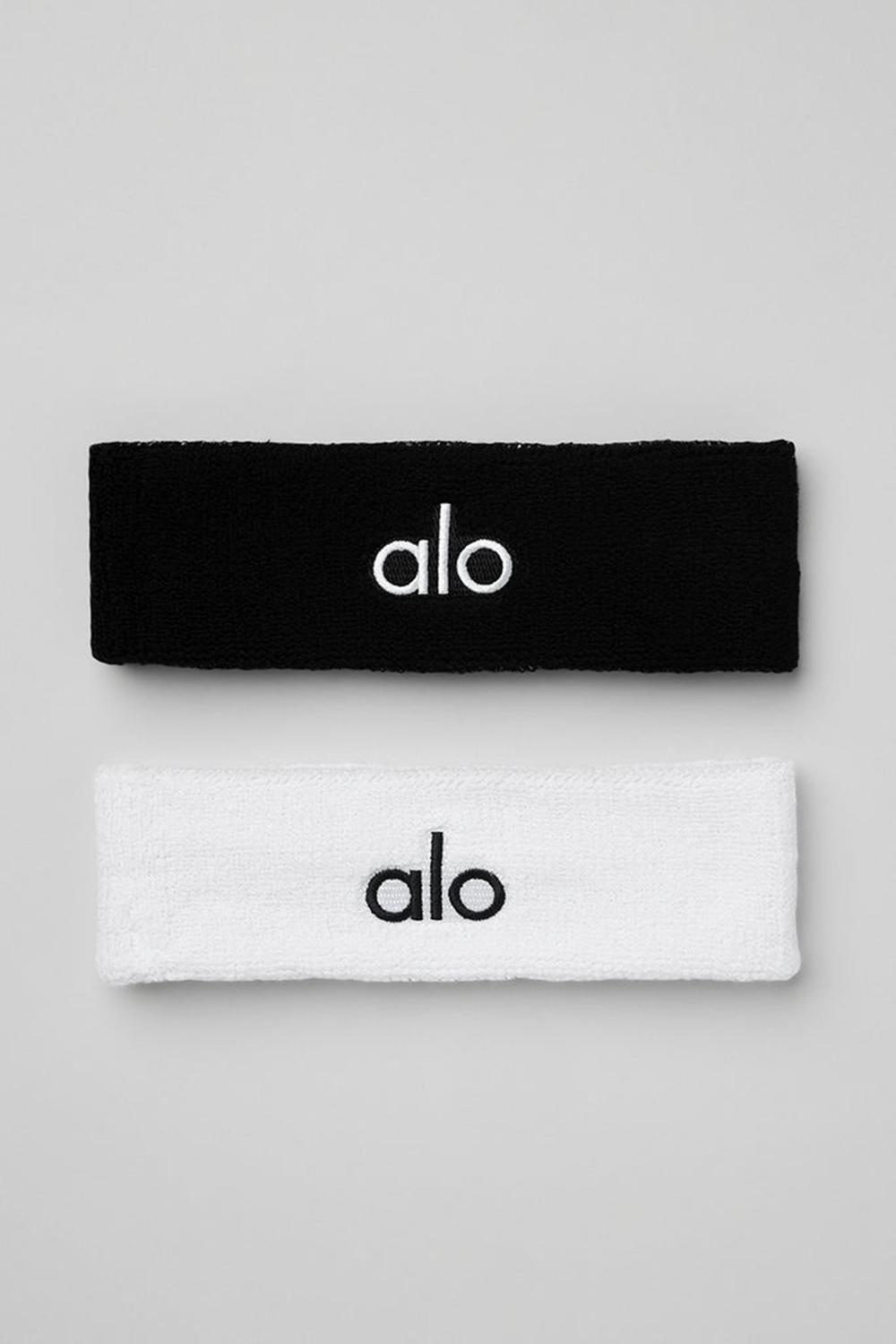 Alo Yoga Glow (2-Pack) Naisten Sweatbands Mustat Valkoinen | Suomi  2365-KQBLM