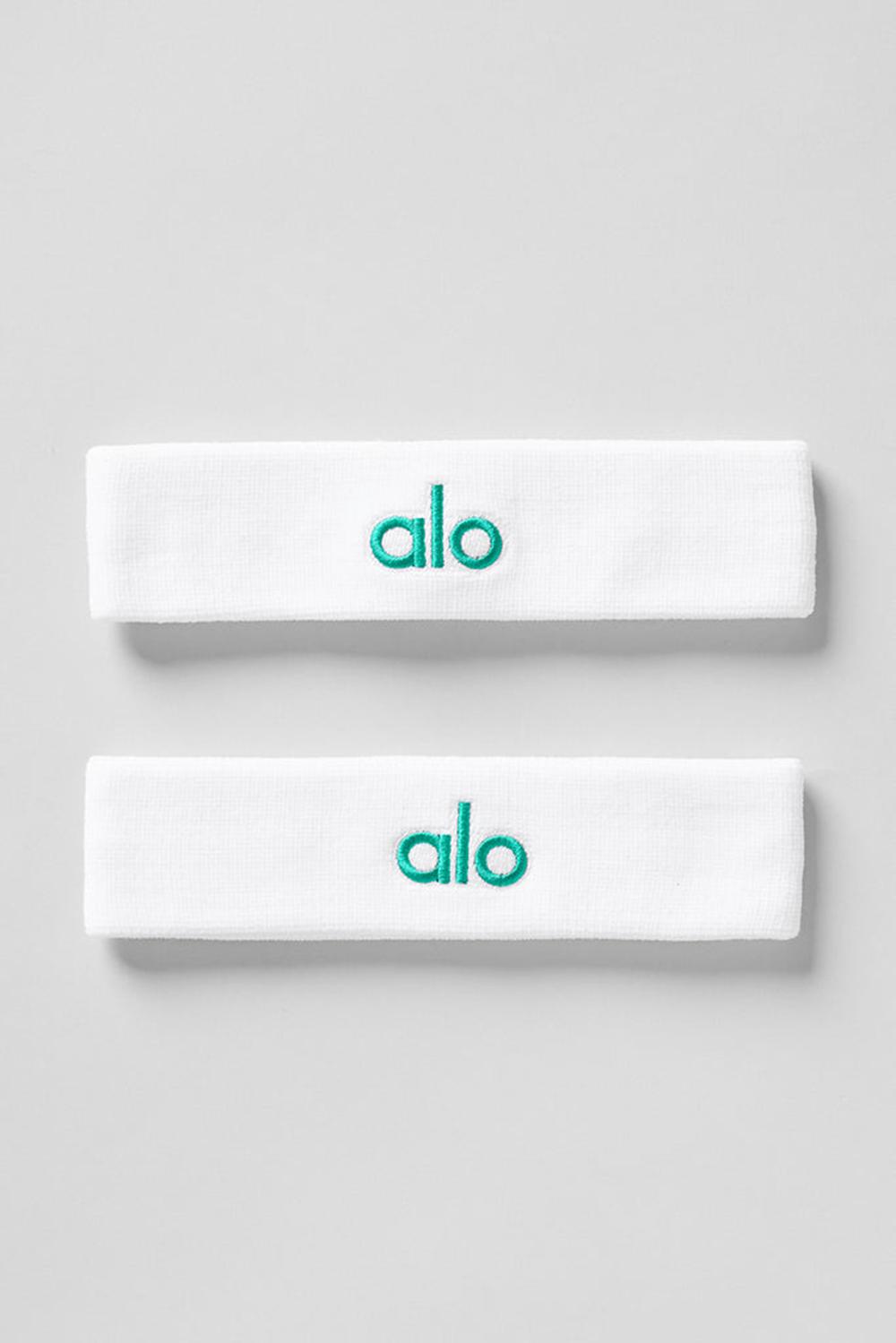 Alo Yoga Glow (2-Pack) Naisten Sweatbands Valkoinen Vihreä | Suomi  6273-SFZKV