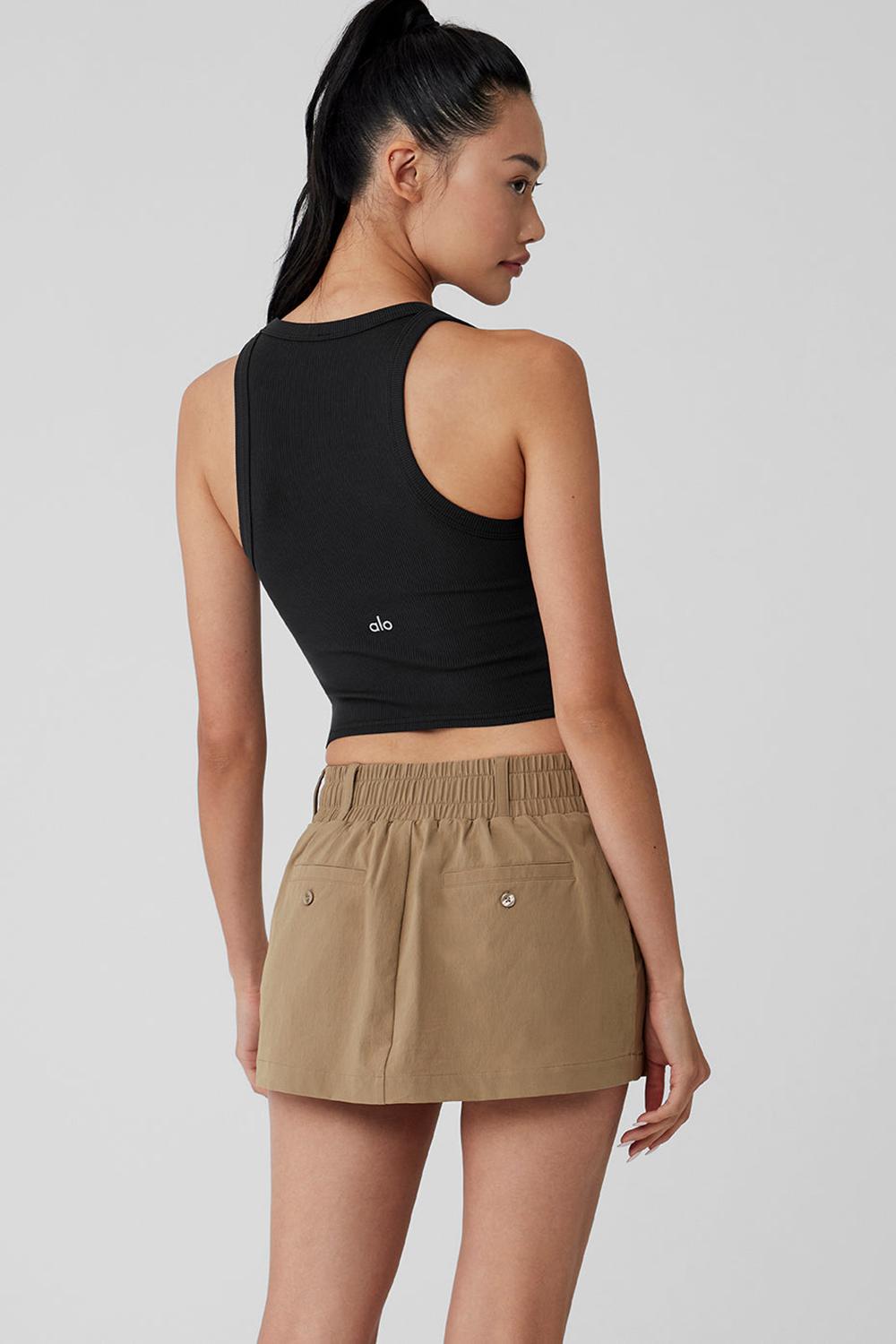 Alo Yoga Goddess Ribbed Go-To Naisten Juoksupaidat Mustat | Suomi  0846-HOBYI
