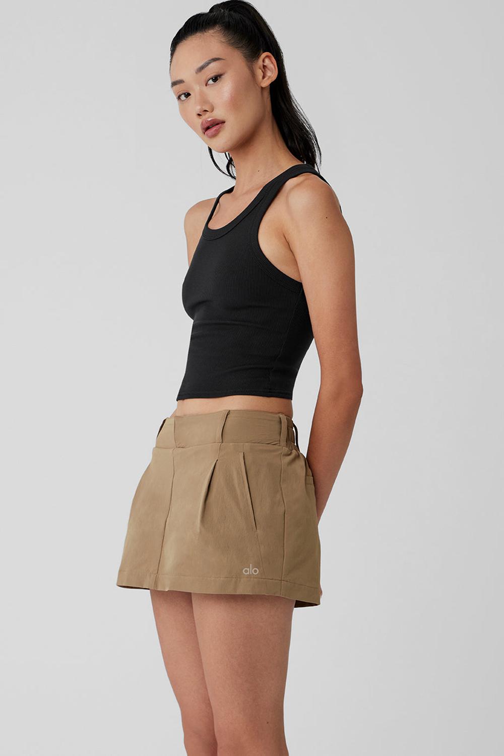 Alo Yoga Goddess Ribbed Go-To Naisten Juoksupaidat Mustat | Suomi  0846-HOBYI