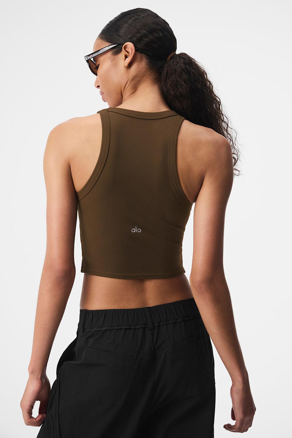 Alo Yoga Goddess Ribbed Go-To Naisten Juoksupaidat Espresso | Suomi  3720-EZSDM