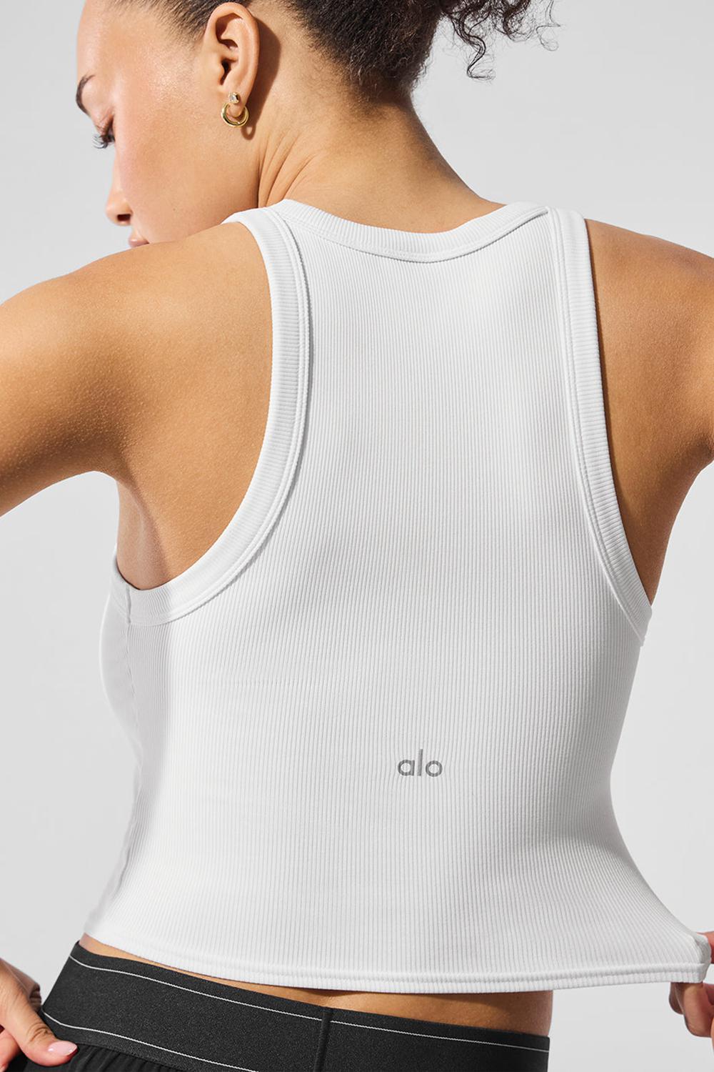 Alo Yoga Goddess Ribbed Go-To Naisten Juoksupaidat Valkoinen | Suomi  9573-ZMVCJ