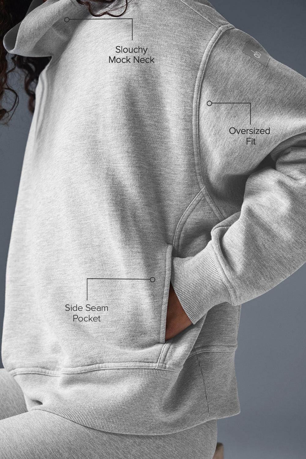 Alo Yoga Hazy Mock Neck Naisten Villapusero Harmaat | Suomi  7934-MEVJH