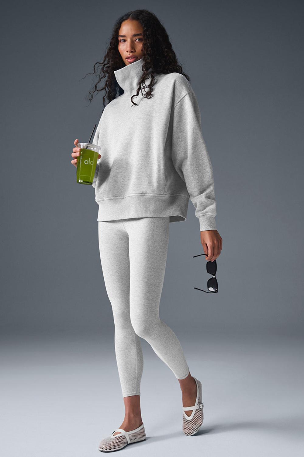 Alo Yoga Hazy Mock Neck Naisten Villapusero Harmaat | Suomi  7934-MEVJH