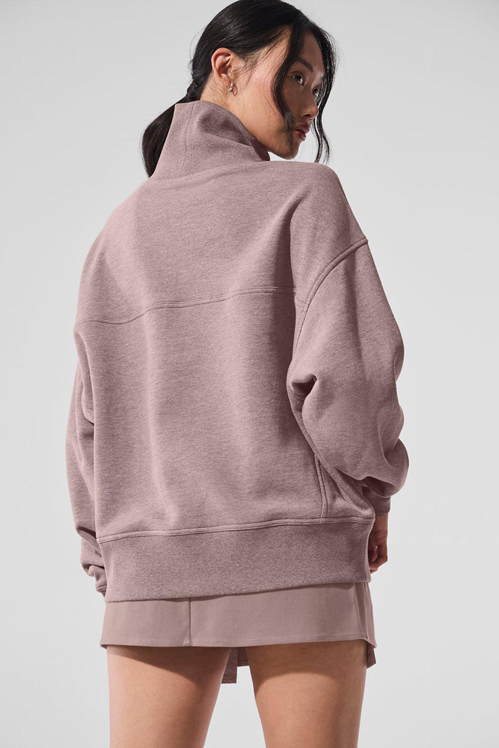 Alo Yoga Hazy Mock Neck Naisten Villapusero Mushroom Heather | Suomi  6495-REKBN