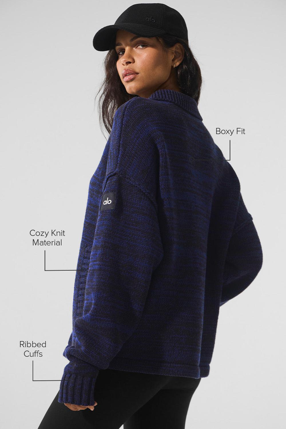 Alo Yoga Heritage Full Zip Naisten Neulepuserot Laivastonsininen | Suomi  6491-SRHDV