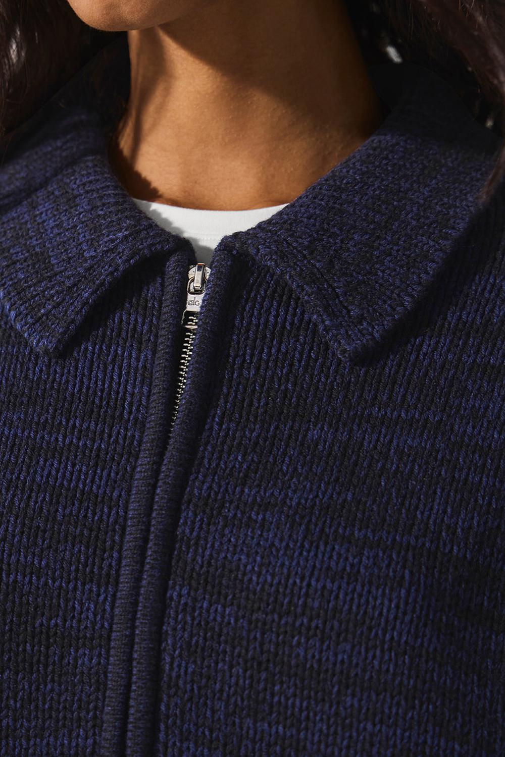 Alo Yoga Heritage Full Zip Naisten Neulepuserot Laivastonsininen | Suomi  6491-SRHDV