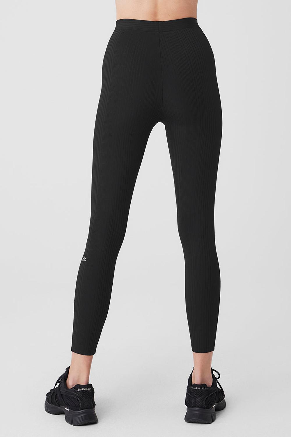 Alo Yoga High-Waist 7/8 Run It Back Naisten Leggings Mustat | Suomi  1385-ZDOFE
