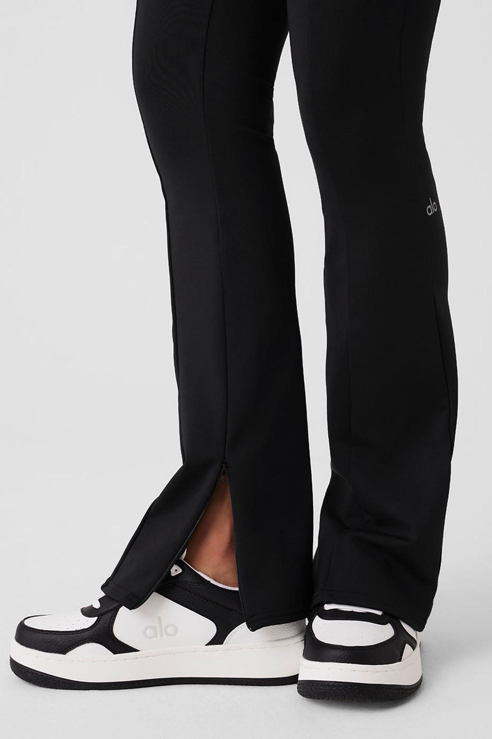 Alo Yoga High-Waist 7/8 Zip It Flare Naisten Leggings Mustat | Suomi  5241-UHIXV