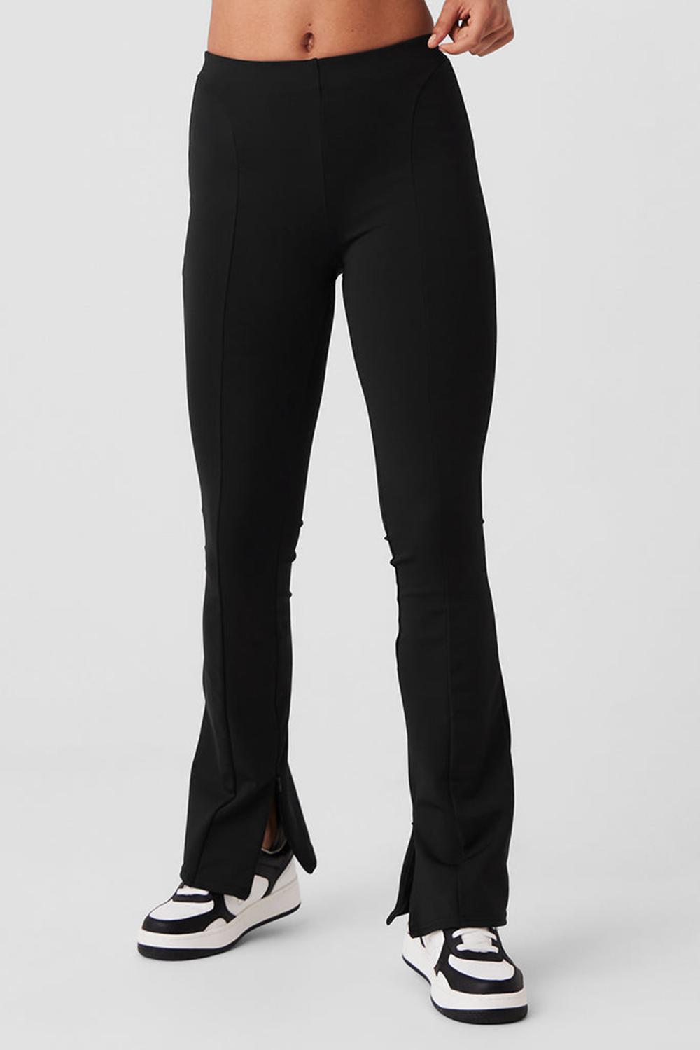 Alo Yoga High-Waist 7/8 Zip It Flare Naisten Leggings Mustat | Suomi  5241-UHIXV