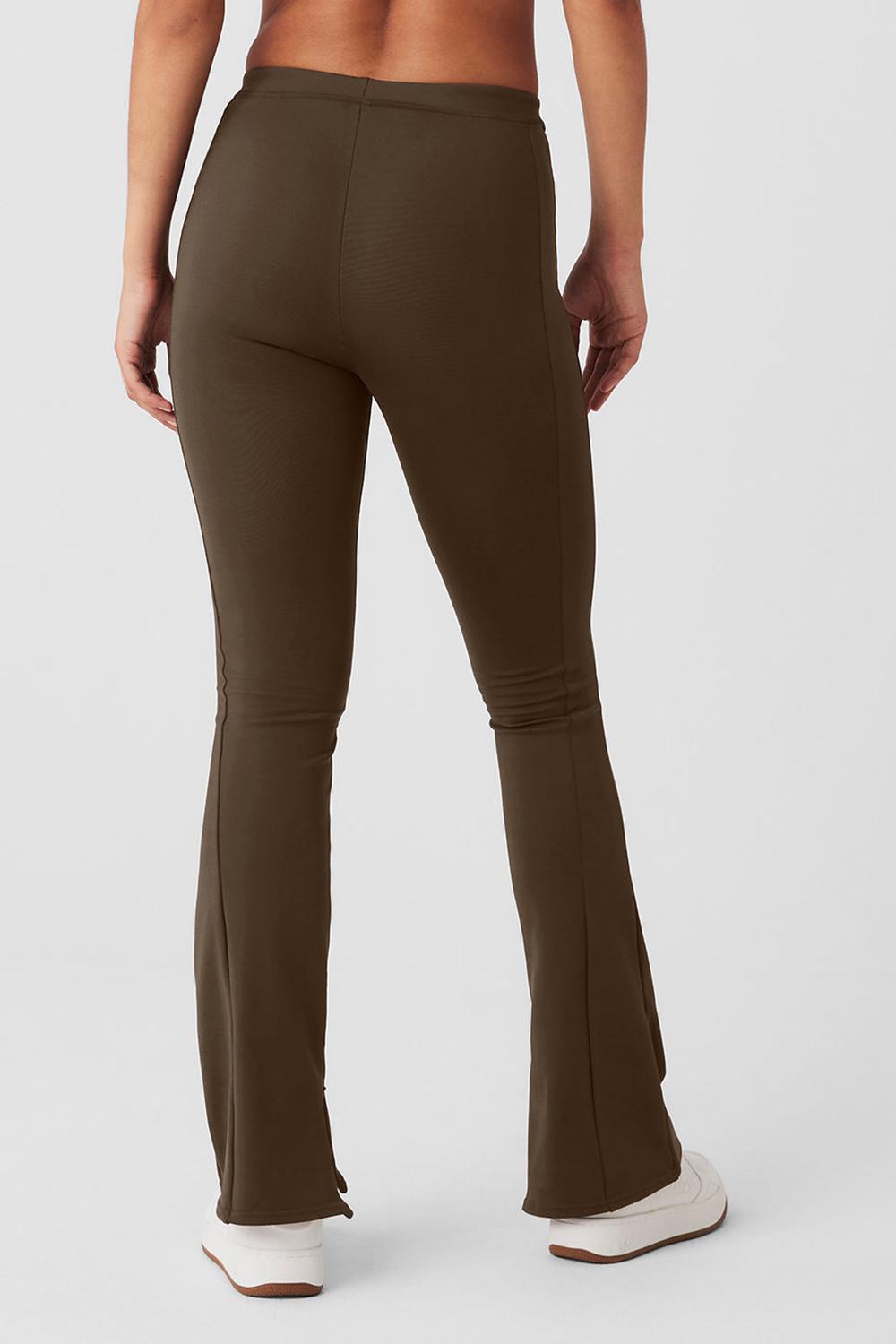 Alo Yoga High-Waist 7/8 Zip It Flare Naisten Leggings Espresso | Suomi  2501-ROXPT