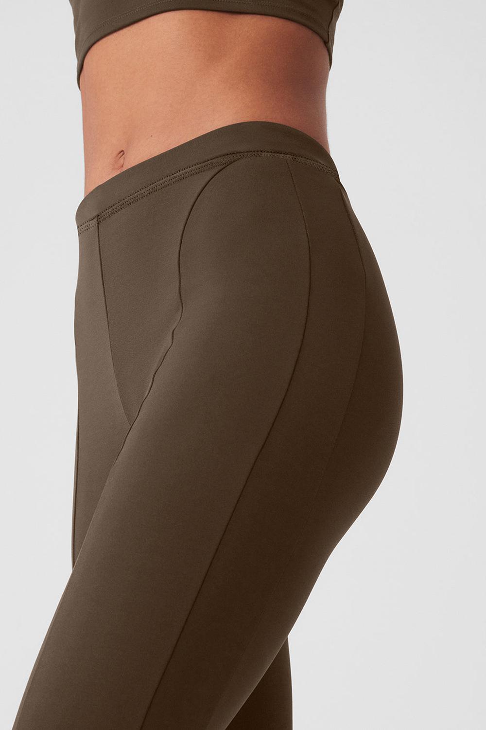 Alo Yoga High-Waist 7/8 Zip It Flare Naisten Leggings Espresso | Suomi  2501-ROXPT