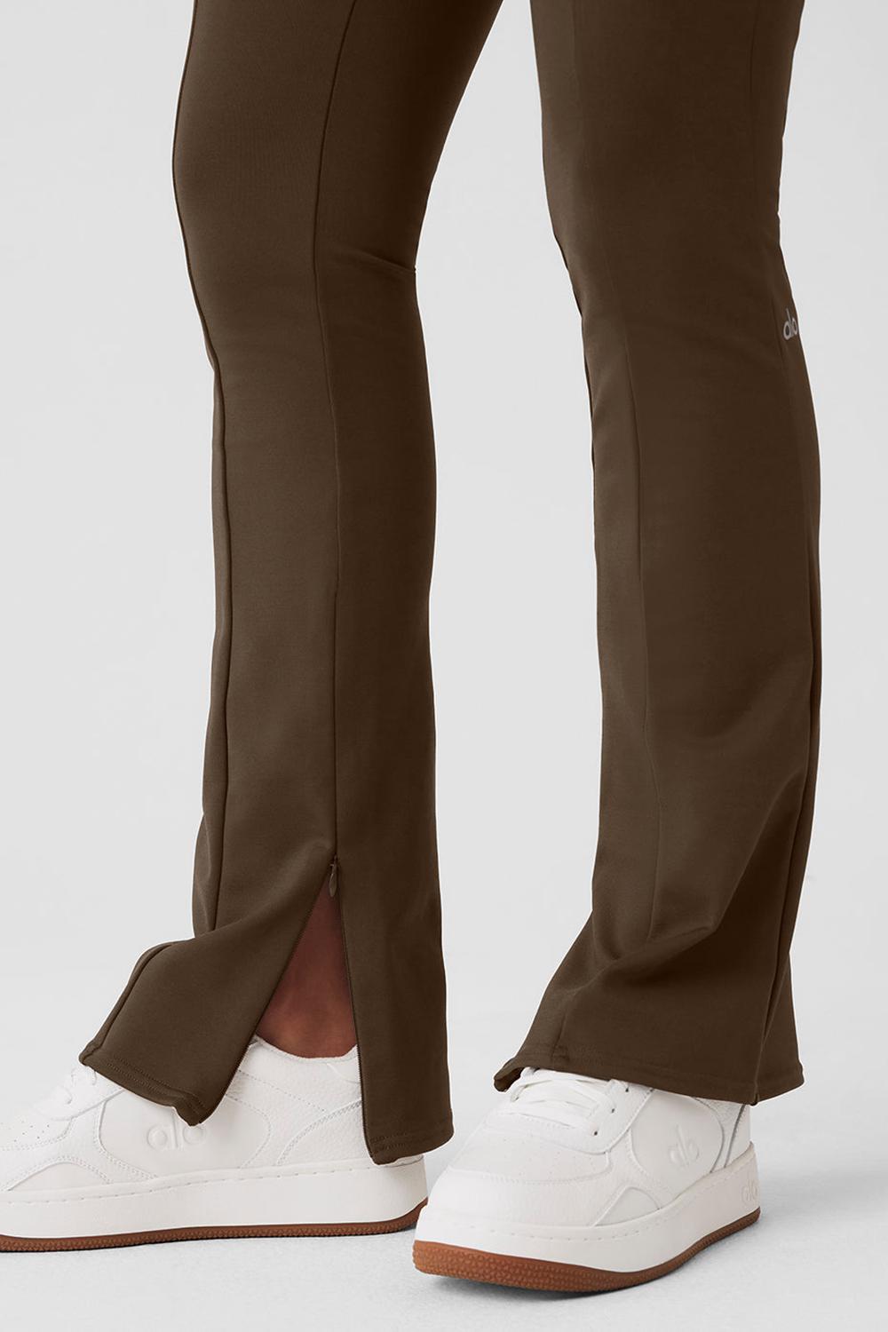 Alo Yoga High-Waist 7/8 Zip It Flare Naisten Leggings Espresso | Suomi  2501-ROXPT