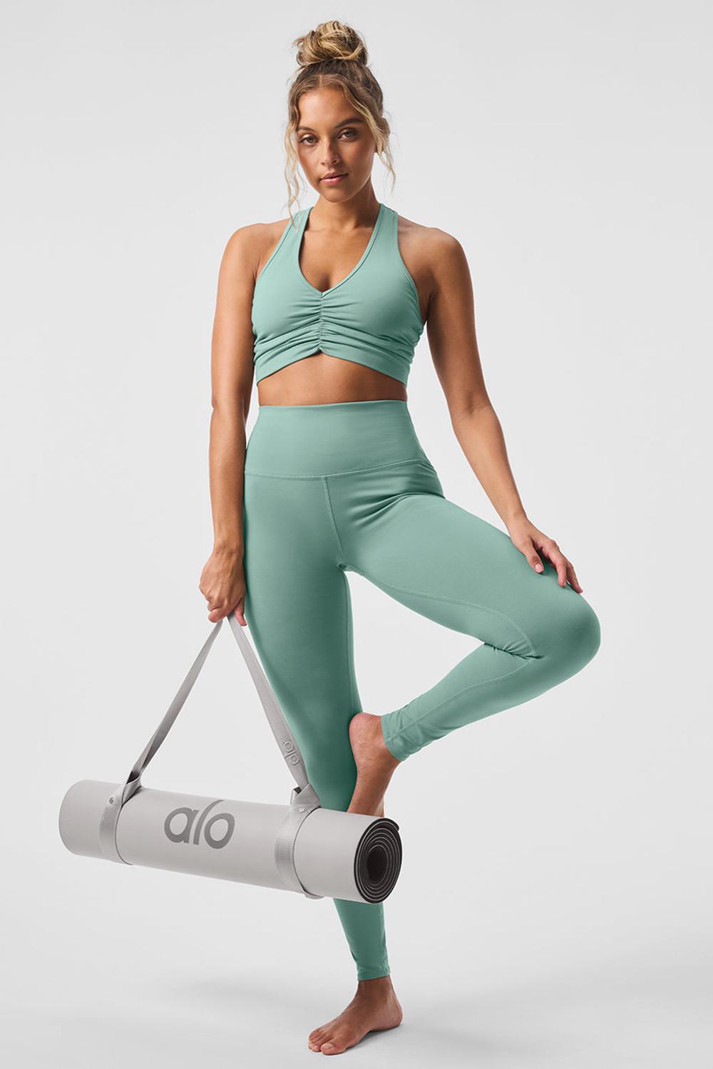 Alo Yoga High-Waist Airbrush Naisten Leggings Vihreä | Suomi  8902-DPMGF