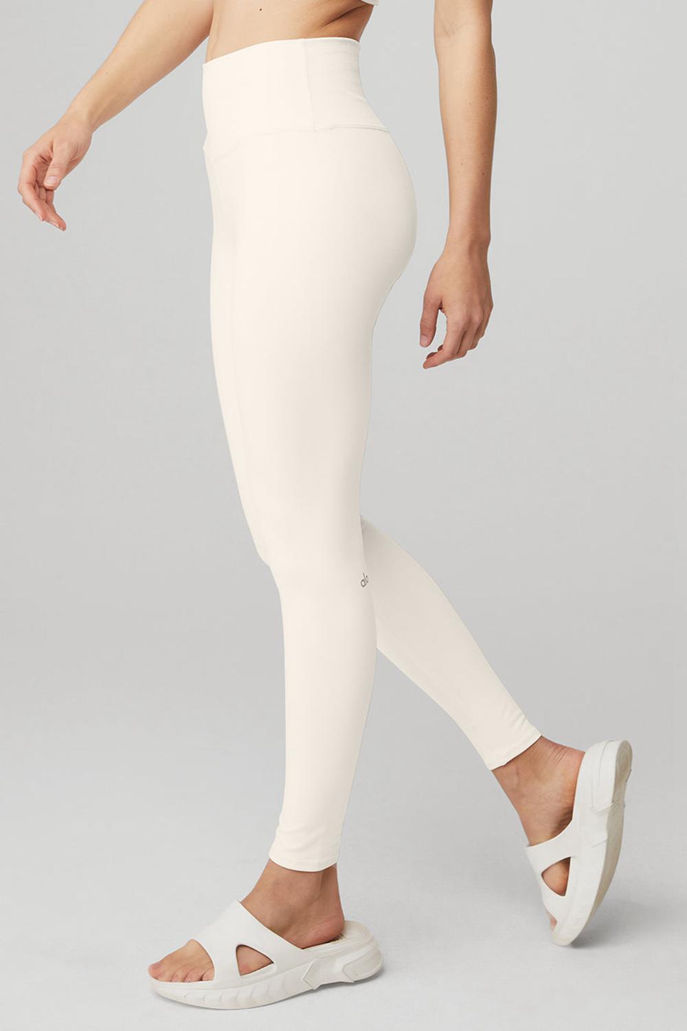 Alo Yoga High-Waist Airbrush Naisten Leggings Ivory | Suomi  2794-AGUJB