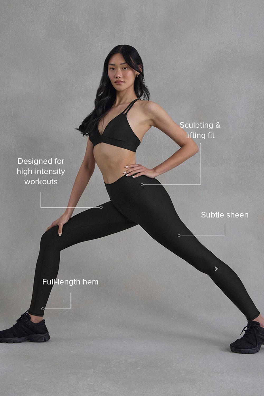 Alo Yoga High-Waist Airlift Naisten Leggings Mustat | Suomi  9067-SXPRV
