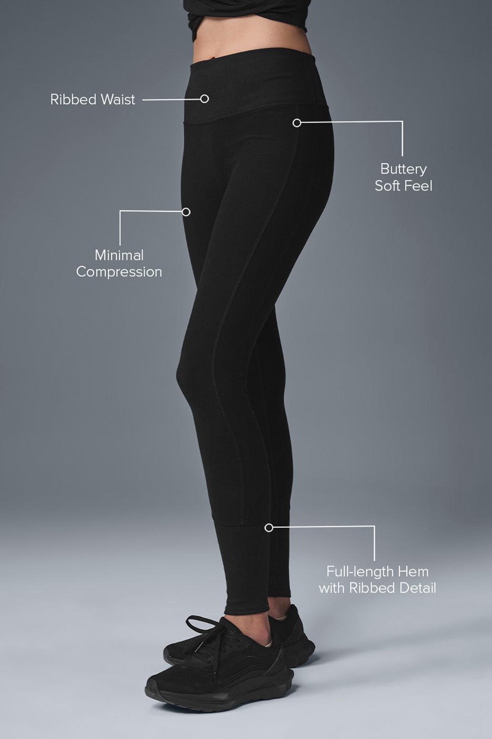 Alo Yoga High-Waist Alosoft Lounge Naisten Leggings Mustat | Suomi  5064-CUVSI