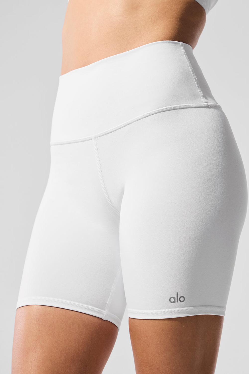 Alo Yoga High-Waist Biker Naisten Shortsit Valkoinen | Suomi  7951-OAQGC