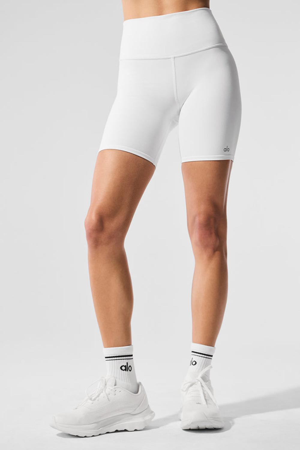 Alo Yoga High-Waist Biker Naisten Shortsit Valkoinen | Suomi  7951-OAQGC