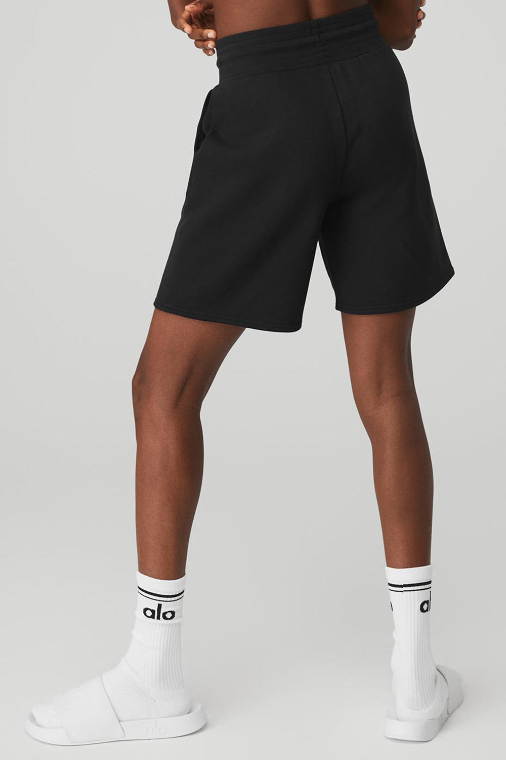 Alo Yoga High-Waist Easy Sweat Naisten Shortsit Mustat | Suomi  3195-FEXMW