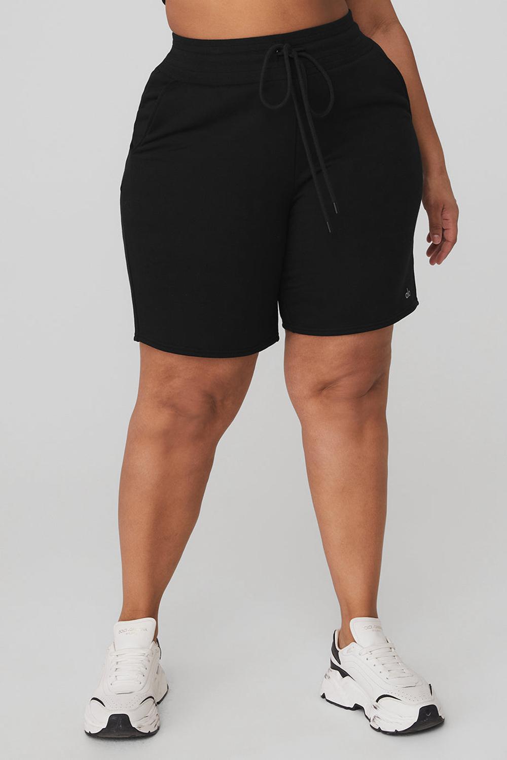 Alo Yoga High-Waist Easy Sweat Naisten Shortsit Mustat | Suomi  3195-FEXMW