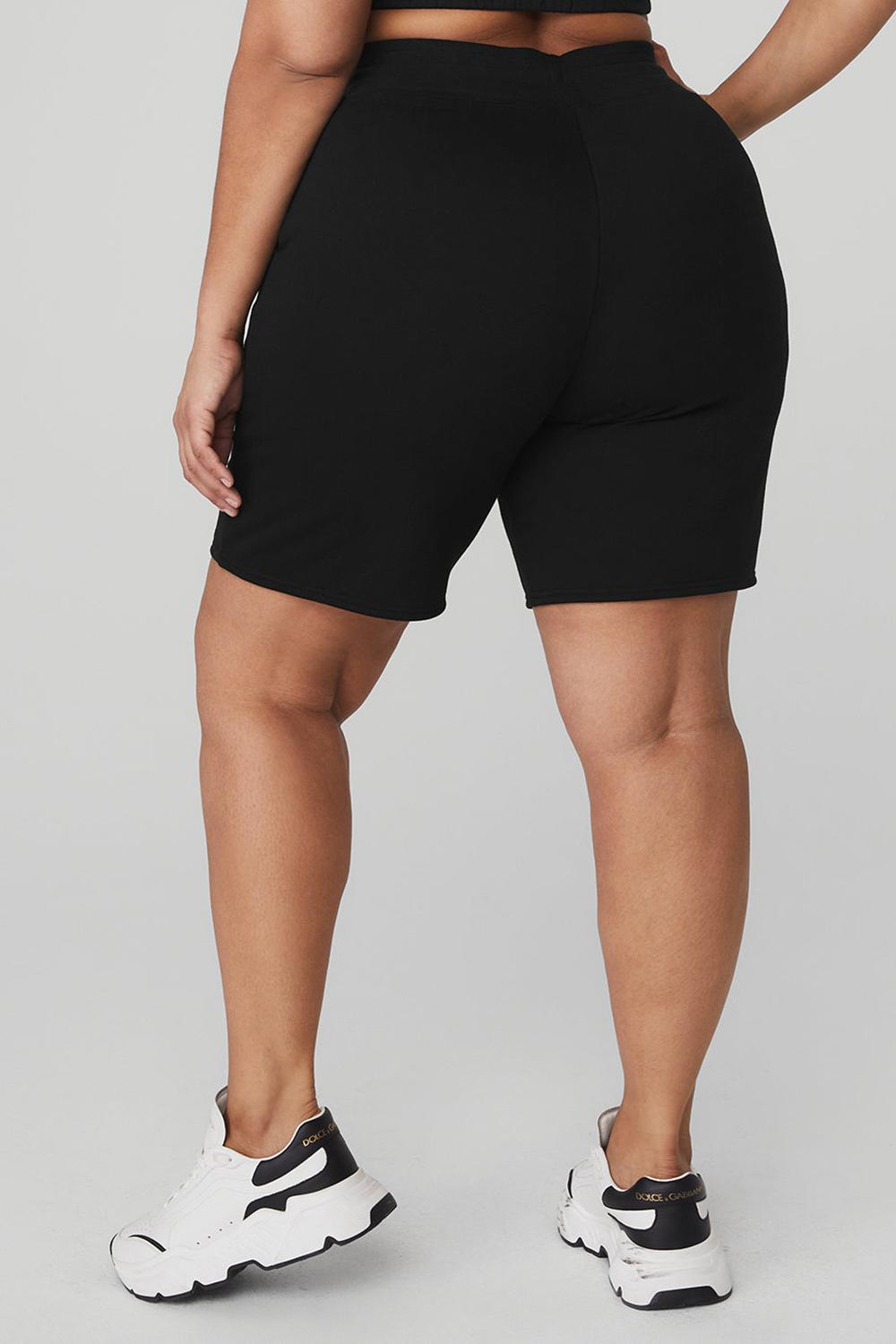 Alo Yoga High-Waist Easy Sweat Naisten Shortsit Mustat | Suomi  3195-FEXMW