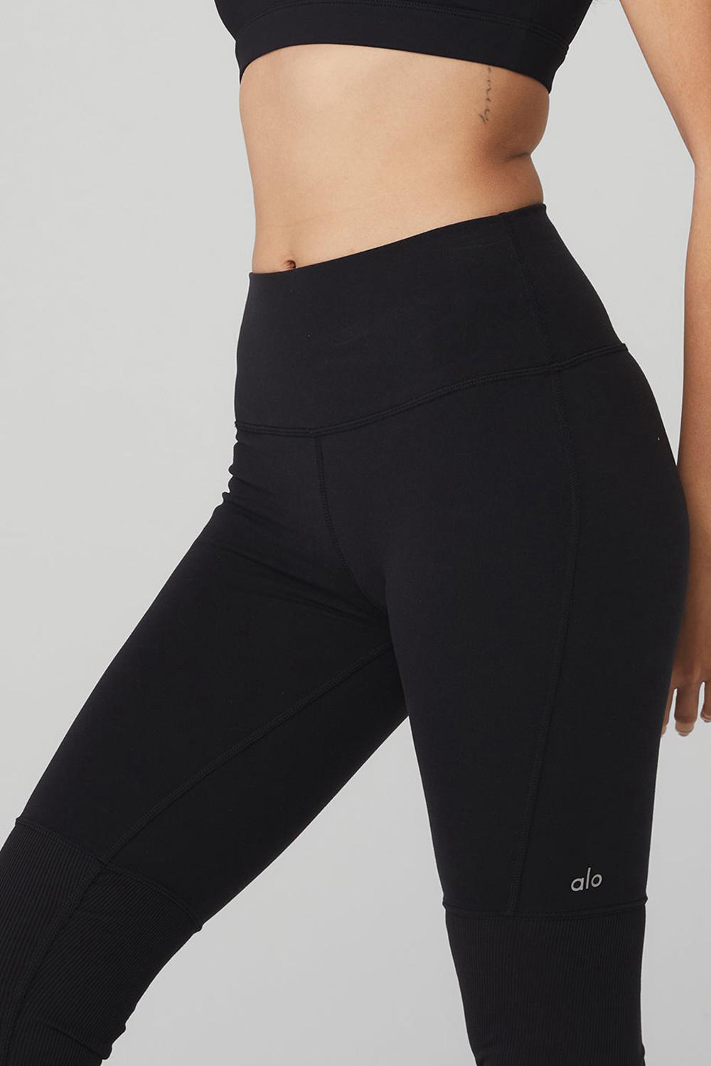 Alo Yoga High-Waist Goddesss Naisten Leggings Mustat Mustat | Suomi  7219-GOZNW