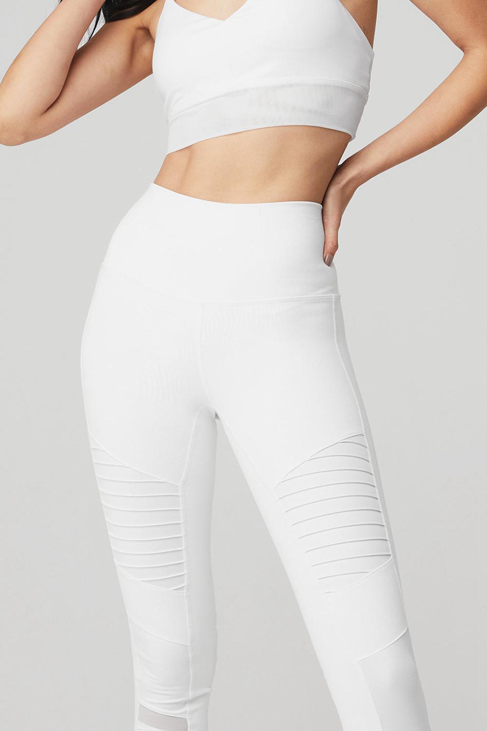 Alo Yoga High-Waist Moto Naisten Leggings Valkoinen Valkoinen | Suomi  1240-DEQHP