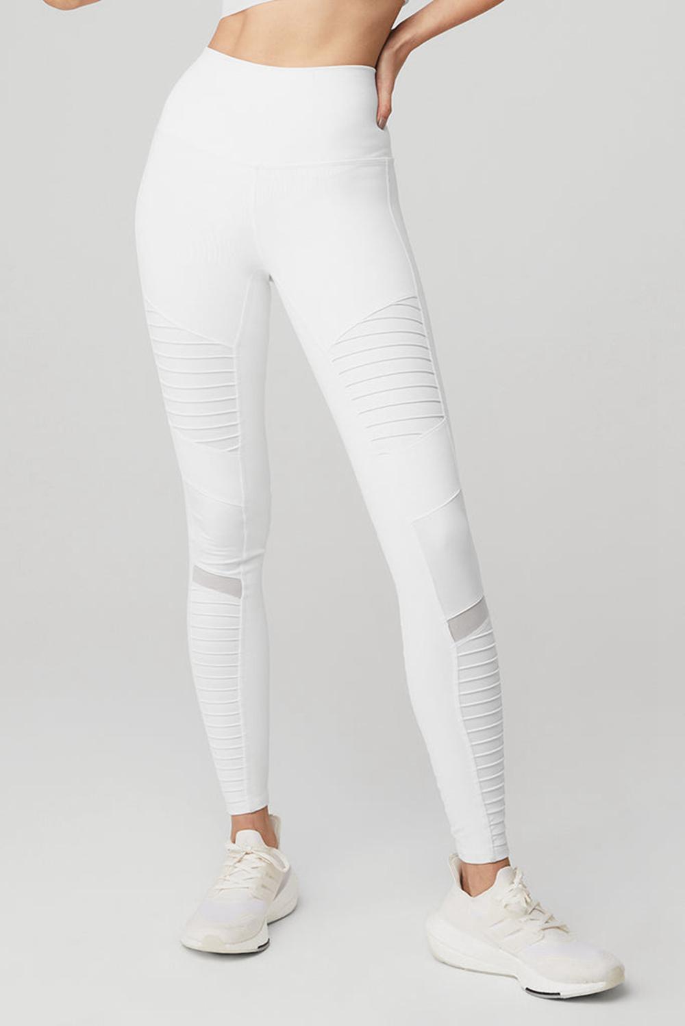 Alo Yoga High-Waist Moto Naisten Leggings Valkoinen Valkoinen | Suomi  1240-DEQHP