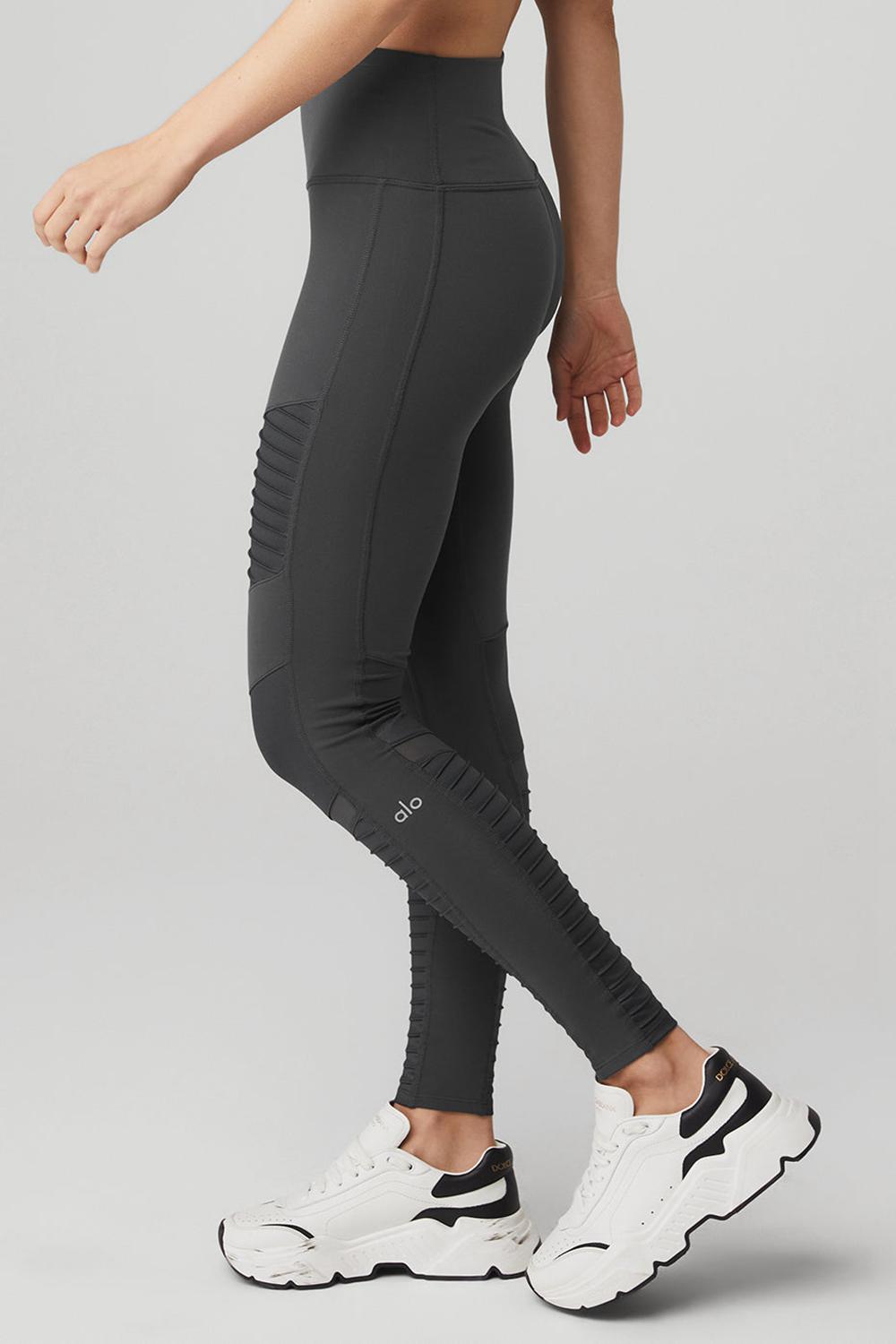 Alo Yoga High-Waist Motos Naisten Leggings Anthracite / Anthracite Glossy | Suomi  2413-QZNSM