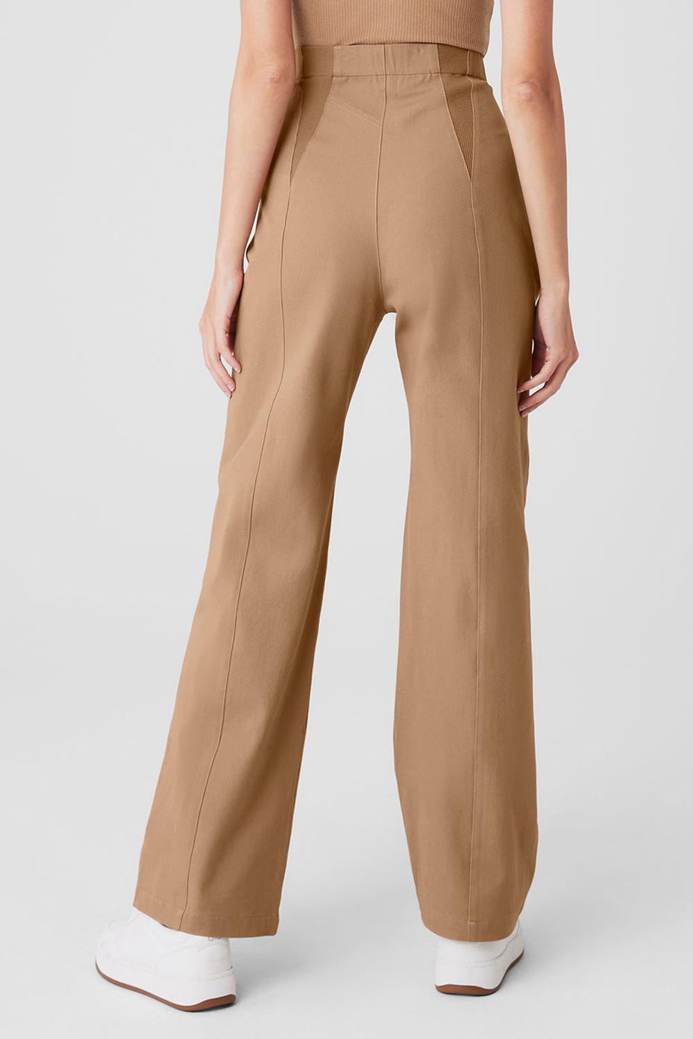Alo Yoga High-Waist On Point Moto Naisten Housut Toasted Almond | Suomi  1570-MUEWG
