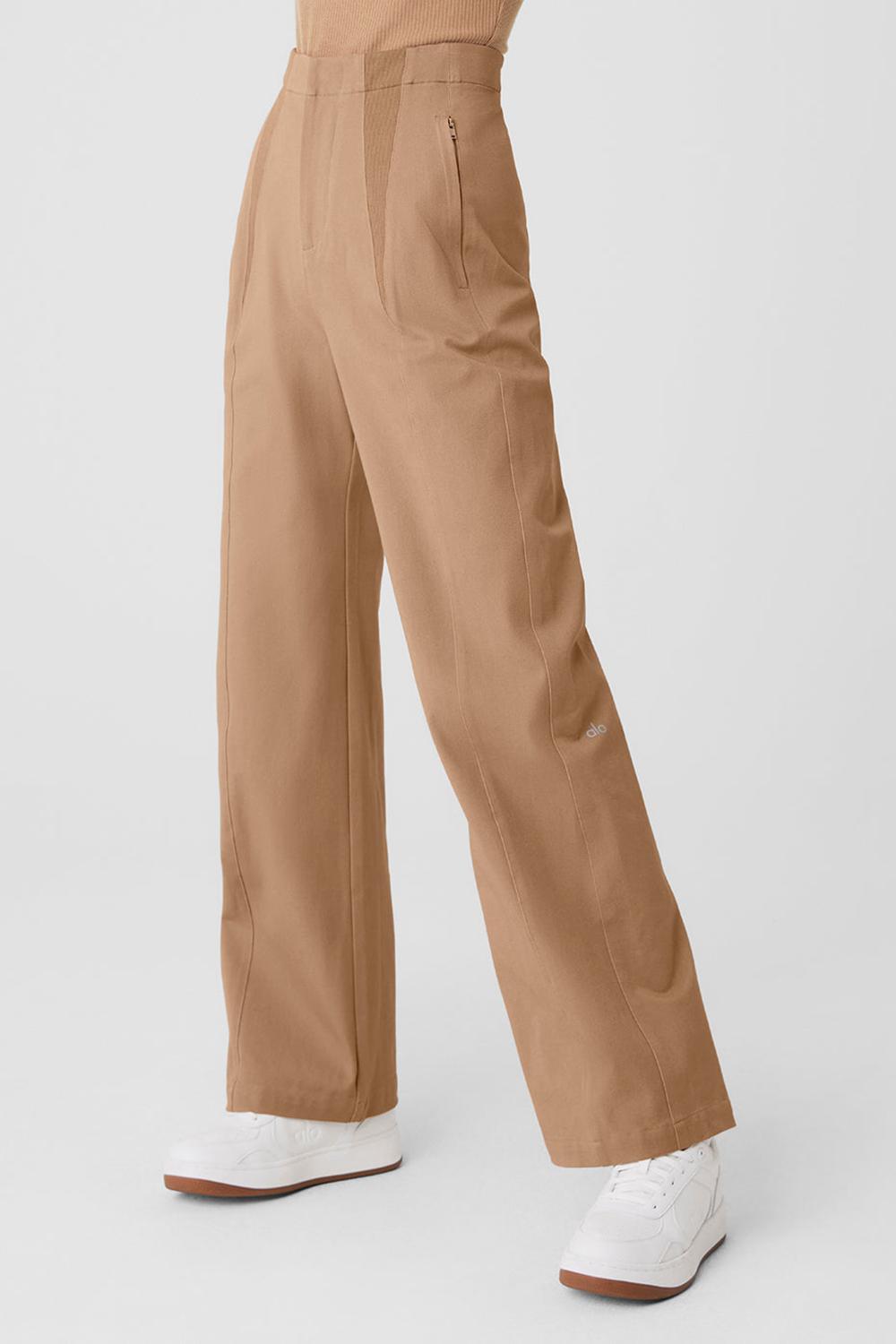 Alo Yoga High-Waist On Point Moto Naisten Housut Toasted Almond | Suomi  1570-MUEWG