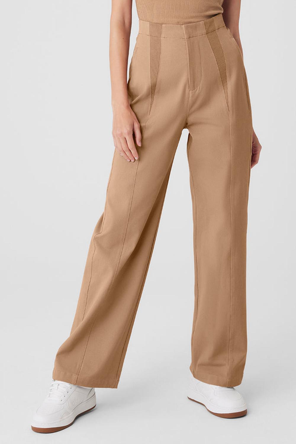 Alo Yoga High-Waist On Point Moto Naisten Housut Toasted Almond | Suomi  1570-MUEWG